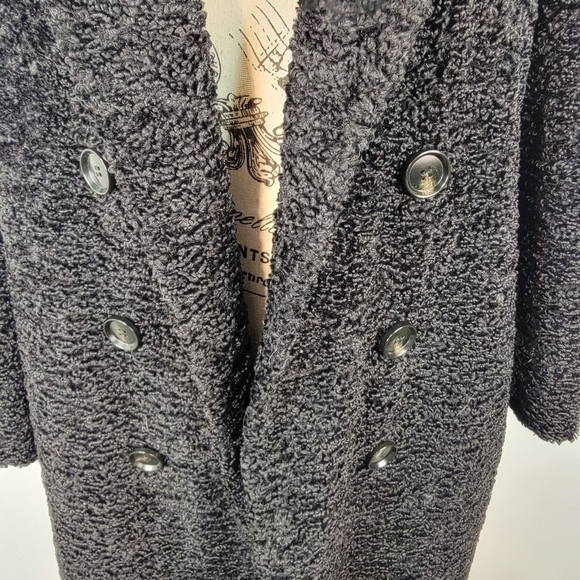 House of CB XS Faux Fur Long Coat Teddy Black Cozy Whimsygoth Fairygrunge Winter - Picture 4 of 10